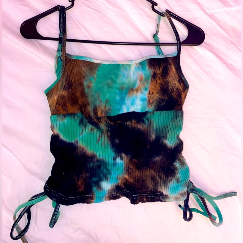 Tie Dye tank crop💙💚💙💚